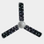 3 blade ceiling fan with black fan sleeves on the blades with holographic stars  